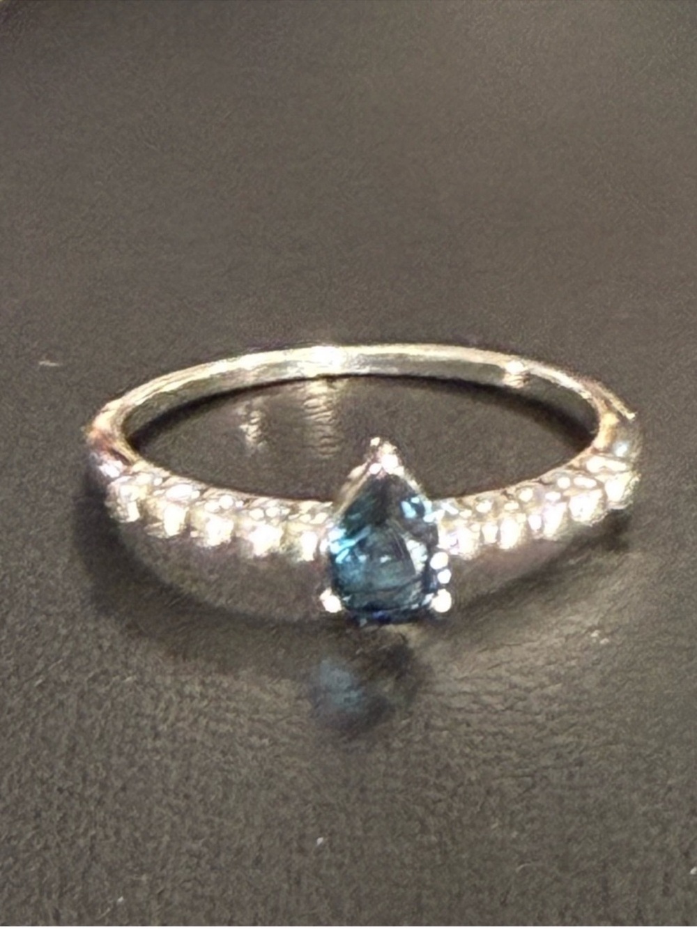 Teardrop Blue Crystal Ring